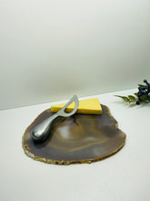 Load image into Gallery viewer, Large polished Natural Agate slice - cheese board, serving platter or display piece