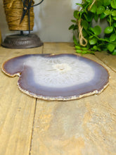 Load image into Gallery viewer, Large polished Natural Agate slice - cheese board, serving platter or display piece
