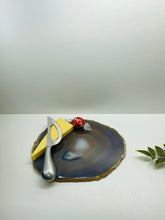 Load image into Gallery viewer, Large polished Natural Agate slice - cheese board, serving platter or display piece