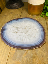 Load image into Gallery viewer, Large polished Natural Agate slice - cheese board, serving platter or display piece