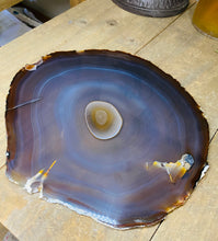 Load image into Gallery viewer, Large polished Natural Agate slice - cheese board, serving platter or display piece