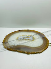 Load image into Gallery viewer, Large polished Natural Agate slice - cheese board, serving platter or display piece