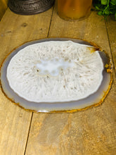 Load image into Gallery viewer, Large polished Natural Agate slice - cheese board, serving platter or display piece