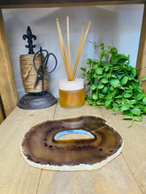 Load image into Gallery viewer, Large polished Natural Agate slice - cheese board, serving platter or display piece