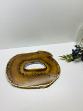 Load image into Gallery viewer, Large polished Natural Agate slice - cheese board, serving platter or display piece