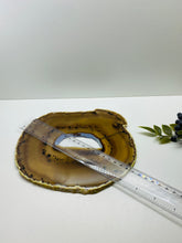 Load image into Gallery viewer, Large polished Natural Agate slice - cheese board, serving platter or display piece