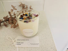 Load image into Gallery viewer, Medium Mixed tumbled stones natural soy Candle - Medium size (180g)