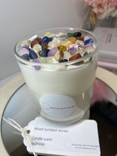 Load image into Gallery viewer, Large mixed Tumbled stone natural soy Candle - Large candle size (285g)