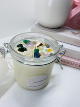 Load image into Gallery viewer, Medium Mixed tumbled stones infused natural soy Candle in a jar - Medium size (180g)