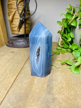 Load image into Gallery viewer, Natural Agate Druze tower - natural stone paper weight - home decor or unique office display