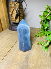 Load image into Gallery viewer, Natural Agate Druze tower - natural stone paper weight - home decor or unique office display