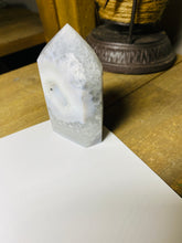 Load image into Gallery viewer, Natural Agate Druze tower - natural stone paper weight - home decor or unique office display
