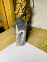 Load image into Gallery viewer, Natural Agate Druze tower - natural stone paper weight - home decor or unique office display