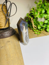 Load image into Gallery viewer, Natural Agate Druze tower - natural stone paper weight - home decor or unique office display