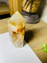 Load image into Gallery viewer, Natural Agate Druze tower - natural stone paper weight - home decor or unique office display