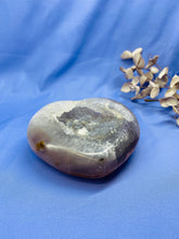Load image into Gallery viewer, Natural Agate Geode heart with Quartz crystals inside