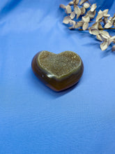 Load image into Gallery viewer, Natural Agate Geode heart with Quartz crystals inside