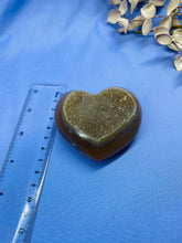 Load image into Gallery viewer, Natural Agate Geode heart with Quartz crystals inside