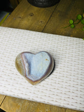 Load image into Gallery viewer, Natural Agate Geode heart with Quartz crystals inside