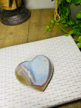 Load image into Gallery viewer, Natural Agate Geode heart with Quartz crystals inside
