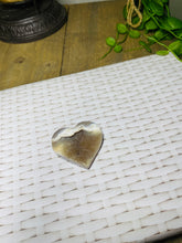Load image into Gallery viewer, Natural Agate Geode heart with Quartz crystals inside