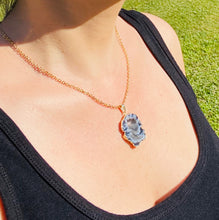 Load image into Gallery viewer, Natural Agate Geode pendant with Gold Electroplating - necklace
