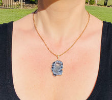 Load image into Gallery viewer, Natural Agate Geode pendant with Gold Electroplating - necklace
