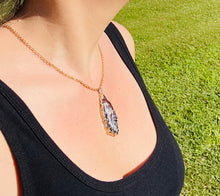 Load image into Gallery viewer, Natural Agate Geode pendant with Gold Electroplating - necklace
