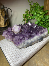 Load image into Gallery viewer, Amethyst Crystal on display stand - large piece with removable display stand