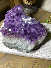 Load image into Gallery viewer, Amethyst Crystal on display stand - large piece with removable display stand