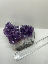 Load image into Gallery viewer, Amethyst Crystal on display stand - large piece with removable display stand