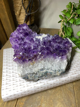 Load image into Gallery viewer, Amethyst Crystal on display stand - large piece with removable display stand