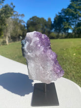 Load image into Gallery viewer, Amethyst Crystal on display stand - home décor or unique table piece