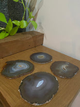 Load image into Gallery viewer, Natural polished Agate Slice drink coasters - Set of 4 17