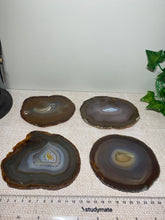 Load image into Gallery viewer, Natural polished Agate Slice drink coasters - Set of 4 17