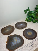 Load image into Gallery viewer, Natural polished Agate Slice drink coasters - Set of 4 17
