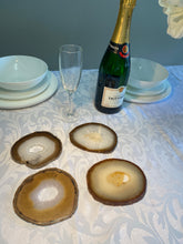 Load image into Gallery viewer, Set of 4 Natural polished Agate Slice drink coasters 01