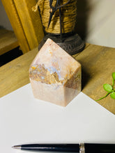 Load image into Gallery viewer, Pink Amethyst Crystal tower - paper weight or display piece