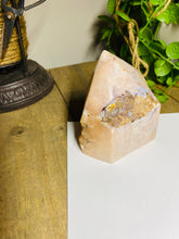 Load image into Gallery viewer, Pink Amethyst Crystal tower - paper weight or display piece
