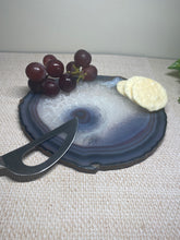 Load image into Gallery viewer, Polished Natural Agate slice - small cheese board or serving platter