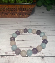 Load image into Gallery viewer, Rose Quartz, Amethyst and Aquamarine bead bracelet