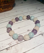 Load image into Gallery viewer, Rose Quartz, Amethyst and Aquamarine bead bracelet