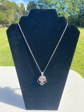 Load image into Gallery viewer, Rose Quartz and Blue Topaz sterling silver pendant - necklace
