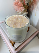 Load image into Gallery viewer, Large Rose Quartz natural soy Candle - Large candle size (285g)