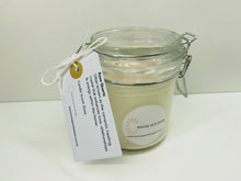Load image into Gallery viewer, Medium Rose Quartz infused natural soy Candle in a jar - Medium size (180g)