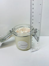 Load image into Gallery viewer, Medium Rose Quartz infused natural soy Candle in a jar - Medium size (180g)