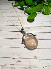 Load image into Gallery viewer, Rose Quartz pendant set in sterling silver - necklace