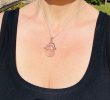 Load image into Gallery viewer, Rose Quartz pendant set in sterling silver - necklace