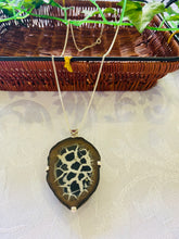 Load image into Gallery viewer, Septarian Nodule pendant set in sterling silver - necklace