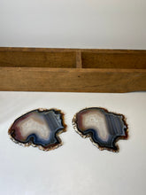 Load image into Gallery viewer, Set of 2 Natural polished Agate Slice drink coasters 40